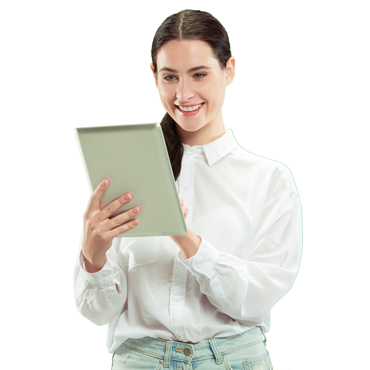 Dijital proje görüşmesini tablet üzerinden planlayan kullanıcı